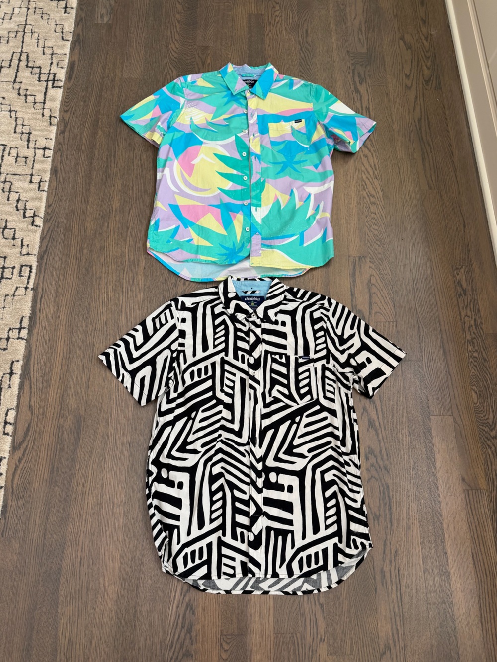 Chubbies Brand Short Sleeve Button Down Shirts Size M Set of 2